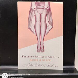 vintage product insert Bauer and Black Nylon Elastic stocking How to Wear 1950s